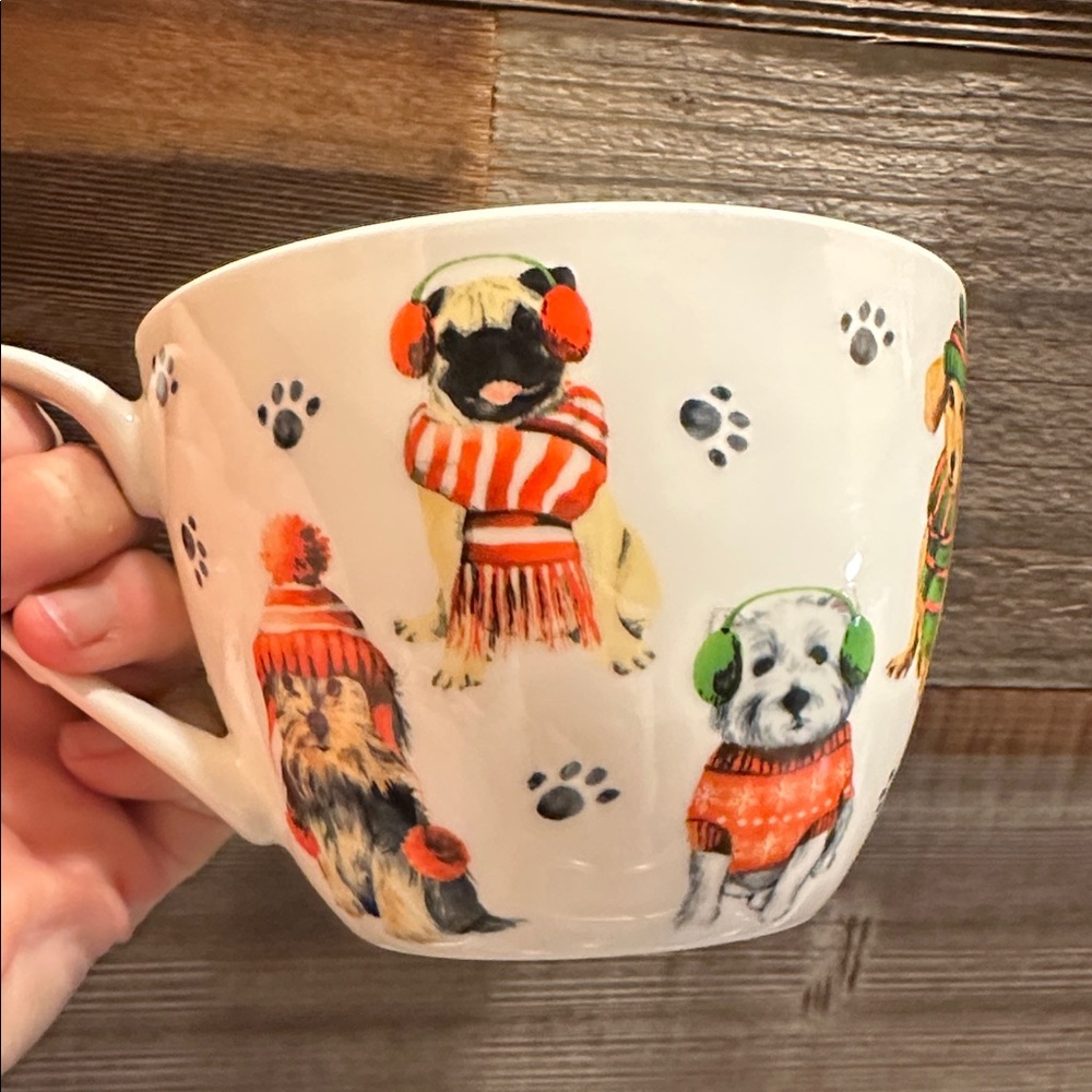 Dog-Themed Fine Bone China Designed in England Large Cup LET IT SNOW! Excellent!